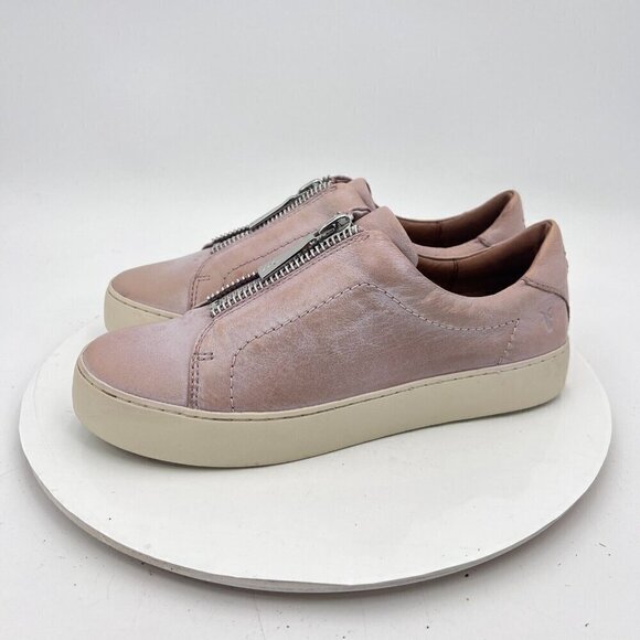 Frye Shoes - Frye Rebel Lena Zip Women Size 8M Pink Soft Leather Front Zip Casual Shoes